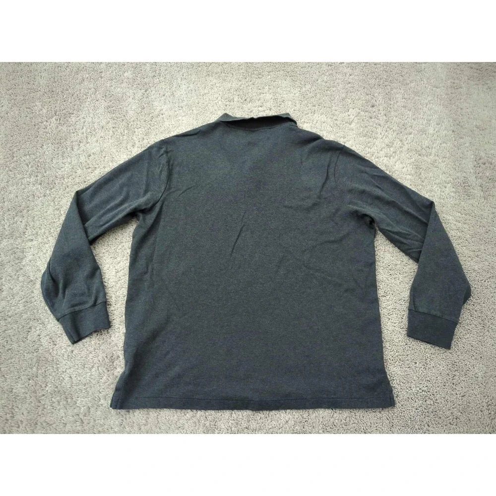 Polo‎ Ralph Lauren Polo Shirt Mens L Gray Long Sleeve Classic Golf Preppy Casual